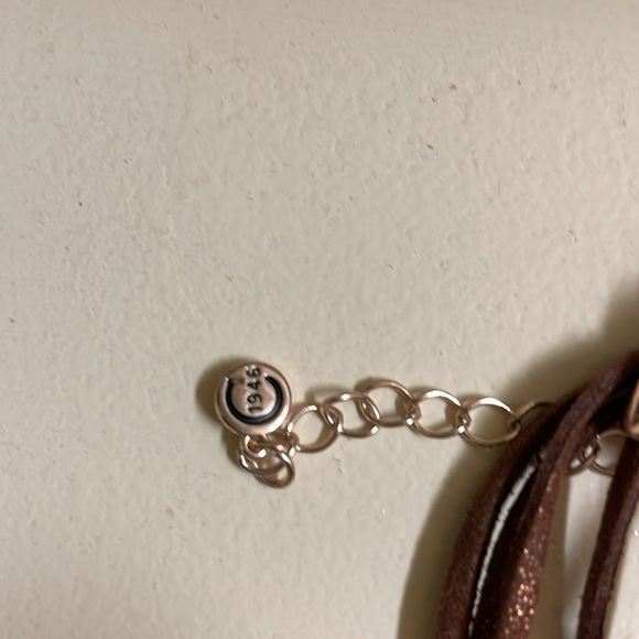 Boho Vintage 1946 Bronze Leather & Bead Multi Strand Necklace Earring Set - Picture 9 of 10